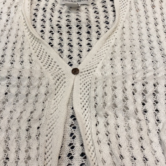 Sag Harbor White Crotchet Top sz. M - Picture 3 of 4